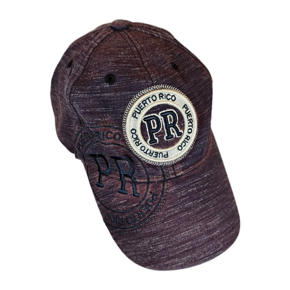 Robin Ruth Puerto Rico Baseball Hat Purple Raised Embroidered Adjustable Cap